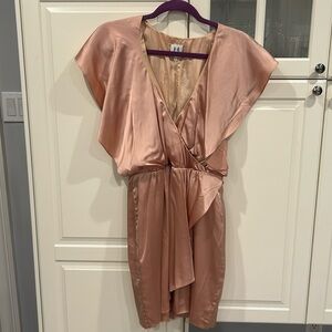 Halston heritage silk blush pink silk short dress